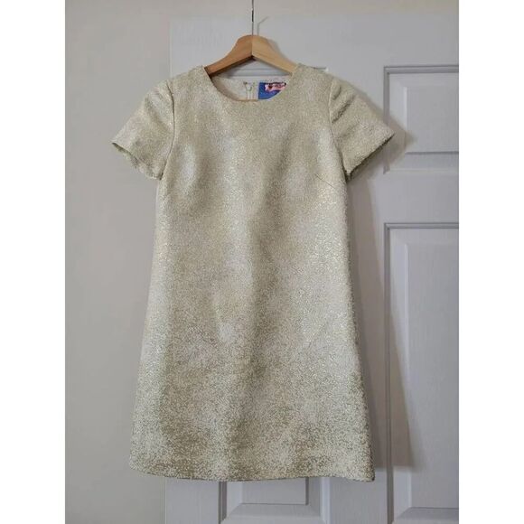 Alice Walk Gold Cream Mini Dress 0 - Picture 1 of 9